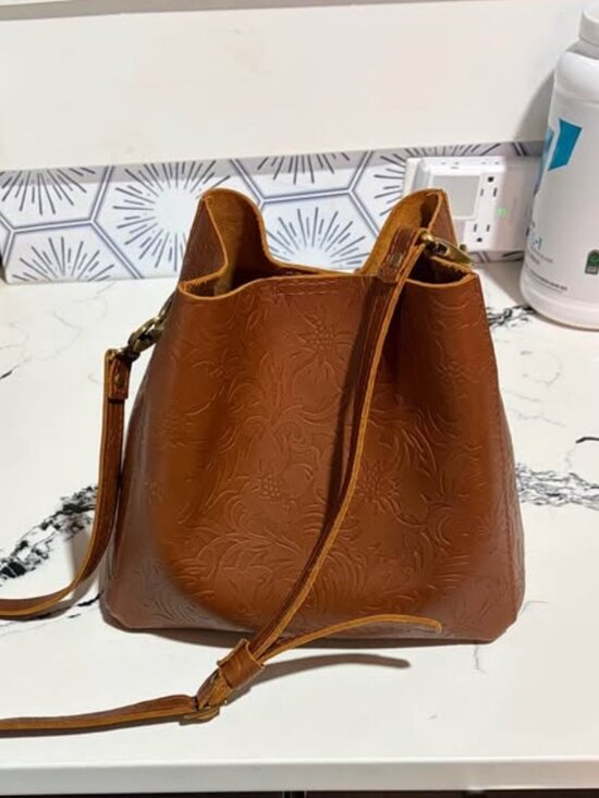 Portland Leather Handbags - Portland Leather Butterfly Bucket Bag Purse